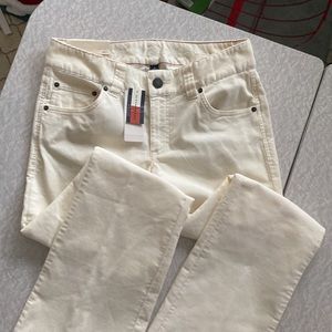 Tommy Hilfiger Corduroy Cream Low Rise Jeans Boot Cut NWT Size 6